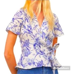 H&M Linen Wrap Blouse, Medium